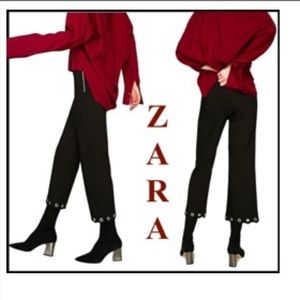 MID-RISE CROP TROUSER wMETAL GRIMETS